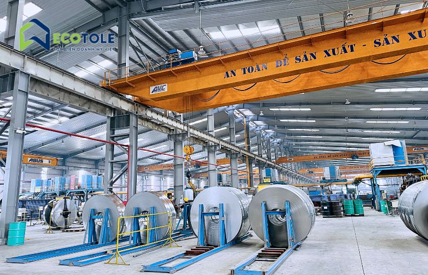 Thép Ecotole được sản xuất trên dây chuyền công nghệ đạt chuẩn Châu Âu