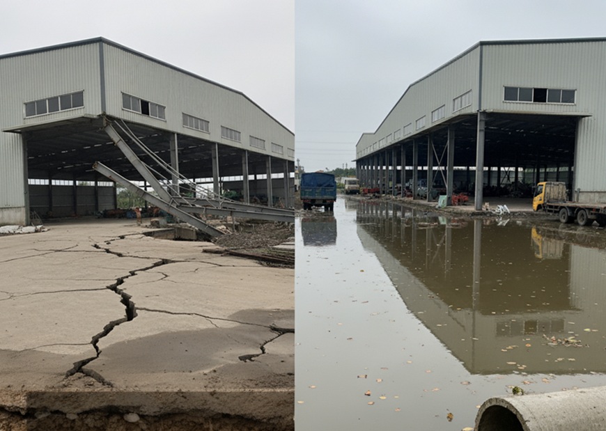 Chú ý khảo sát địa chất và bố trí các ống thoát nước hợp lý