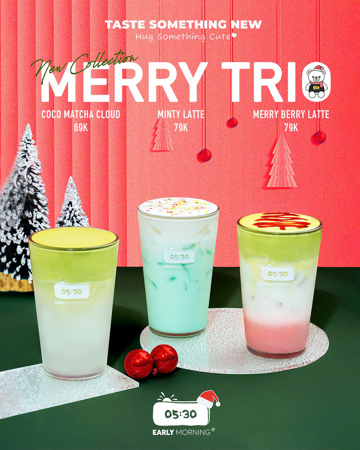Bộ sưu tập thức uống Giáng Sinh Early Morning - Merry Trio