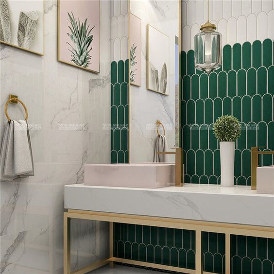 gạch mosaic lông vũ M9312 (Màu xanh đậm)