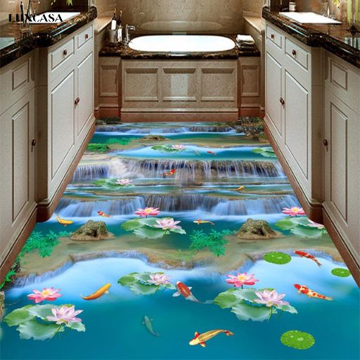 Mẫu gạch lát nền 3d theo chủ đề thác nước