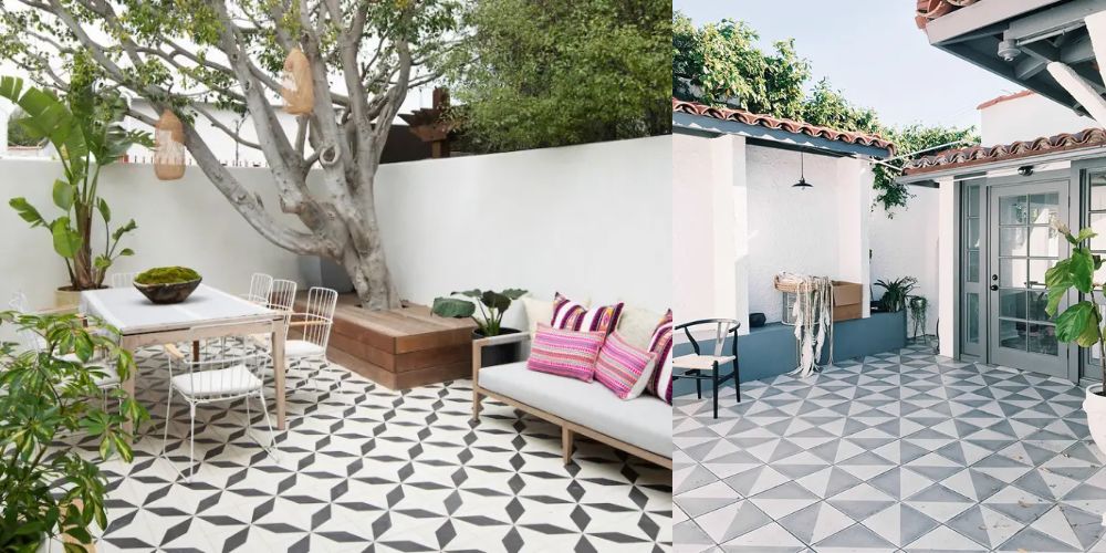 Mẫu gạch bông cổ điển lát sân