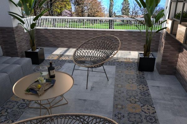 Mẫu gạch LUS6038 họa tiên bề mặt mờ kích thước 60x60 lát nền ban công