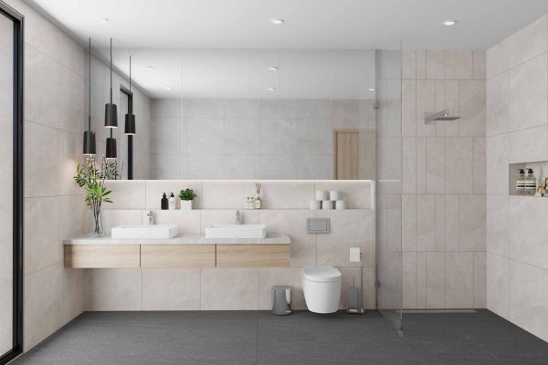 Mã gạch LUROYAL ARMANI vân đá tự nhiên ốp tường nhà vệ sinh tạo vẻ đẹp nhẹ nhàng