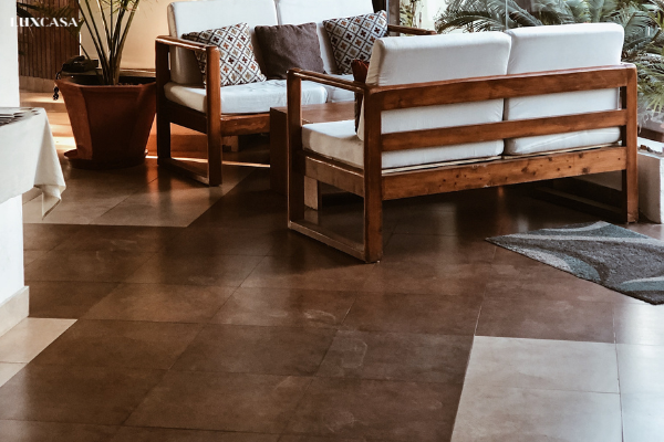 Gạch giả đá lát nền tone màu tối