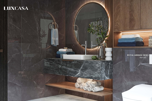 Gạch giả đá Marble nâu