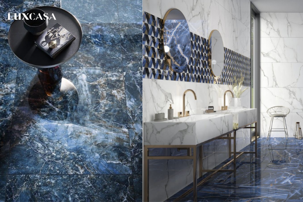 Gạch giả đá marble xanh dương
