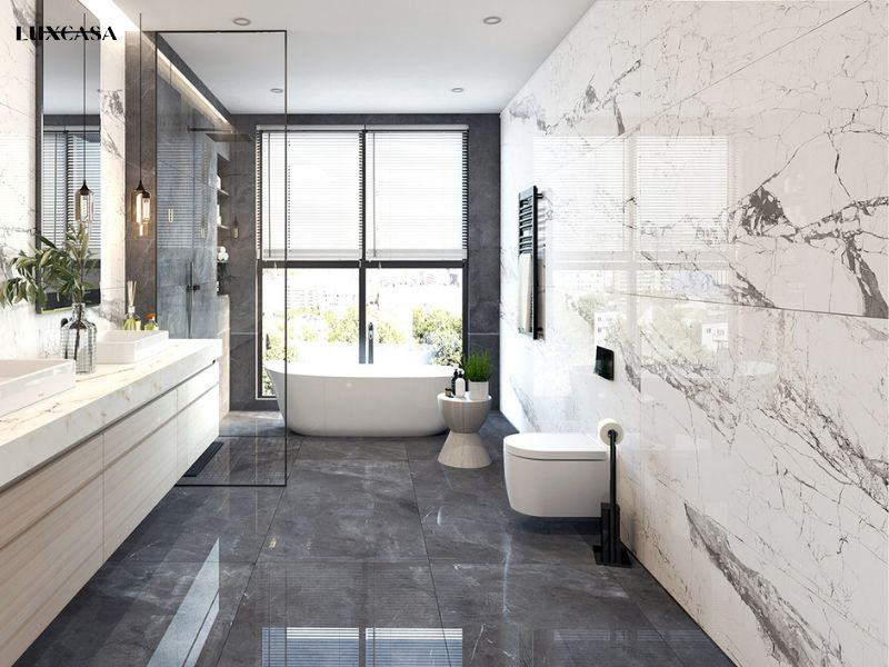 gạch giả đá màu đen lát nền vẹ sinh