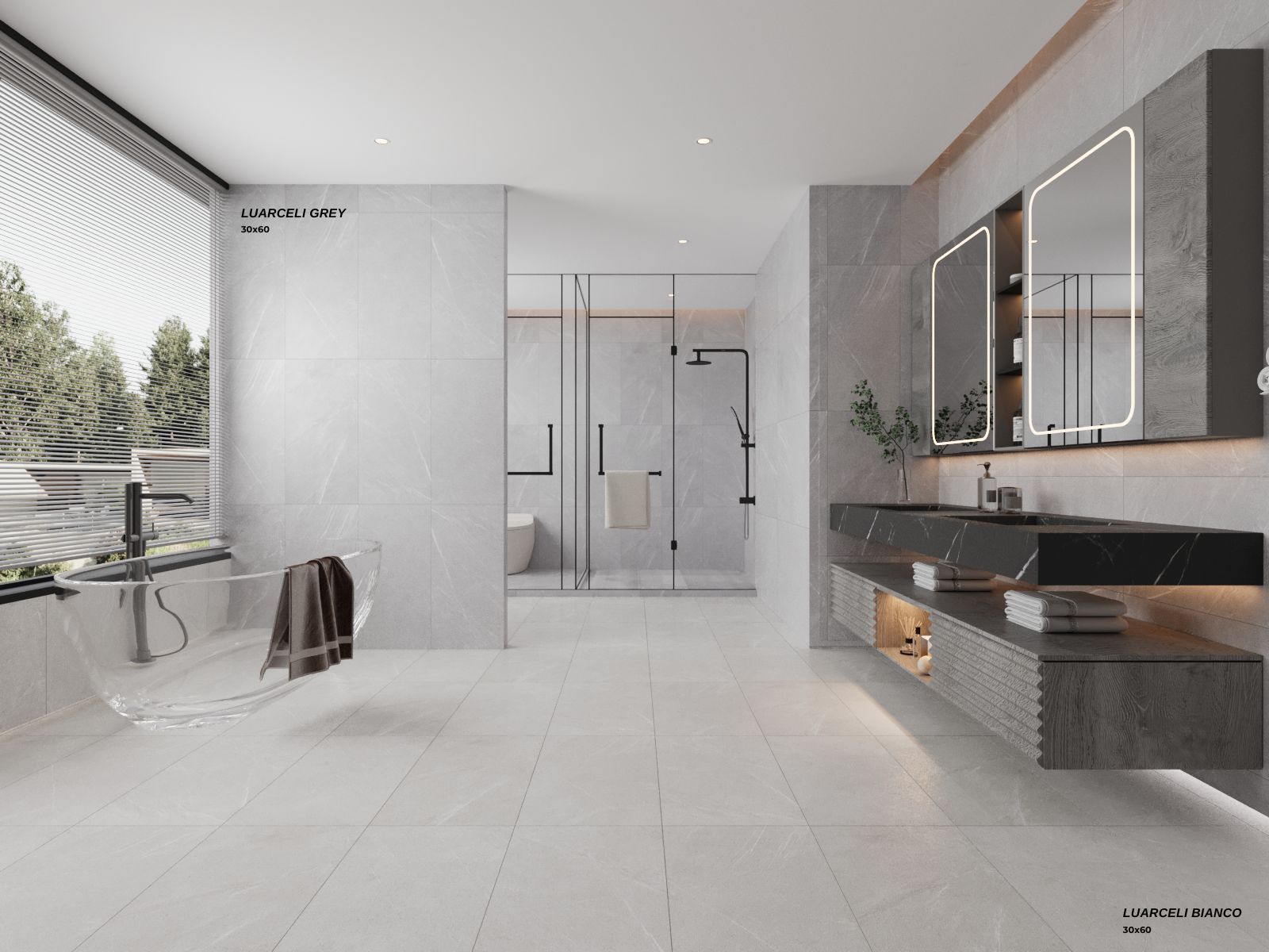 Gạch giả đá mờ 300x600 LUARCELI GREY