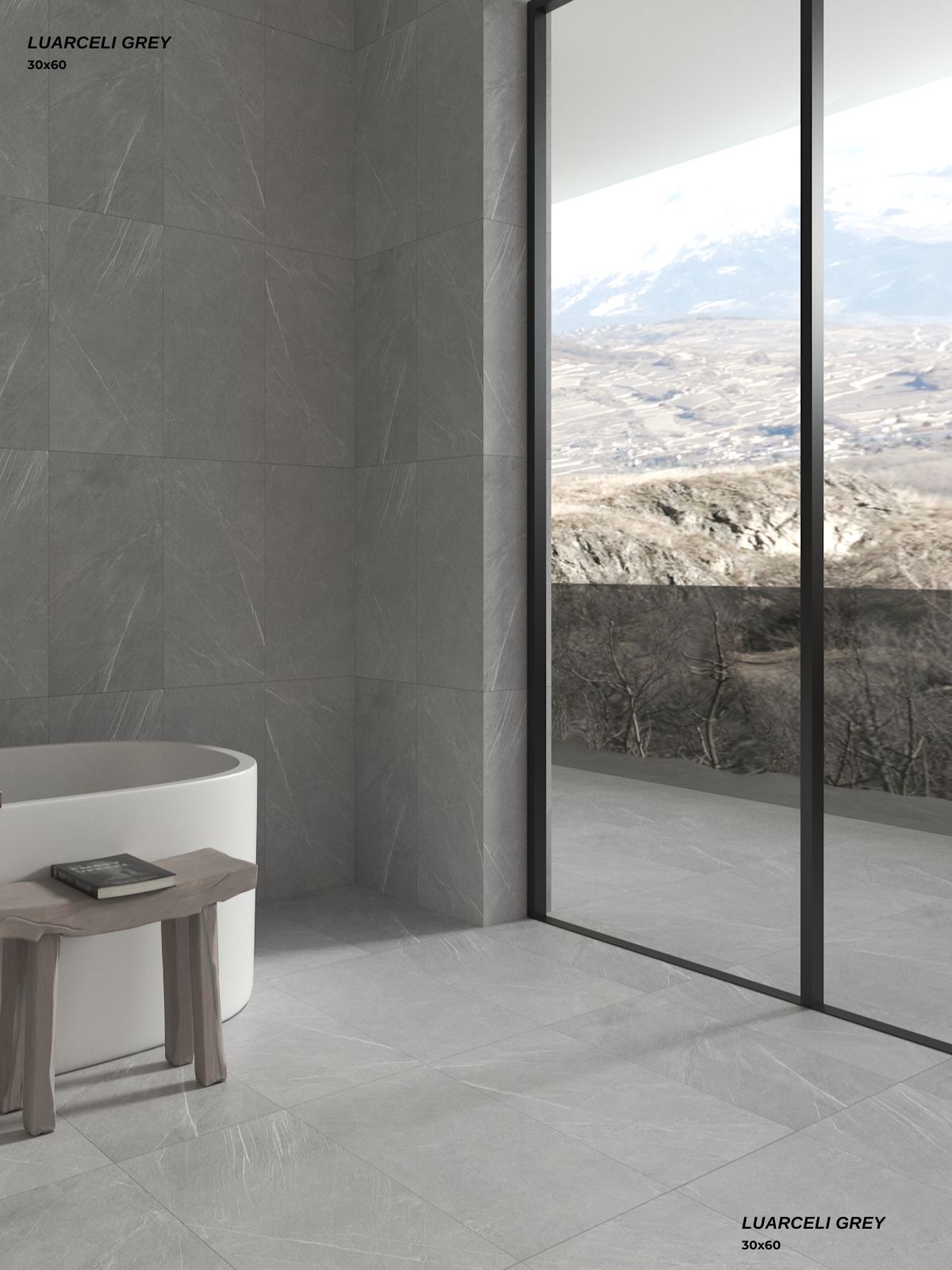 Gạch giả đá mờ 300x600 LUARCELI GREY