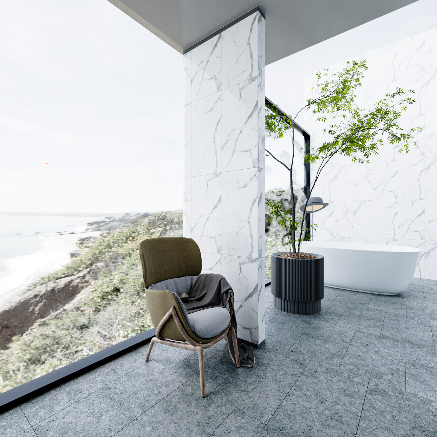 Gạch giả đá mờ 300x600 LUEVEREST WHITE