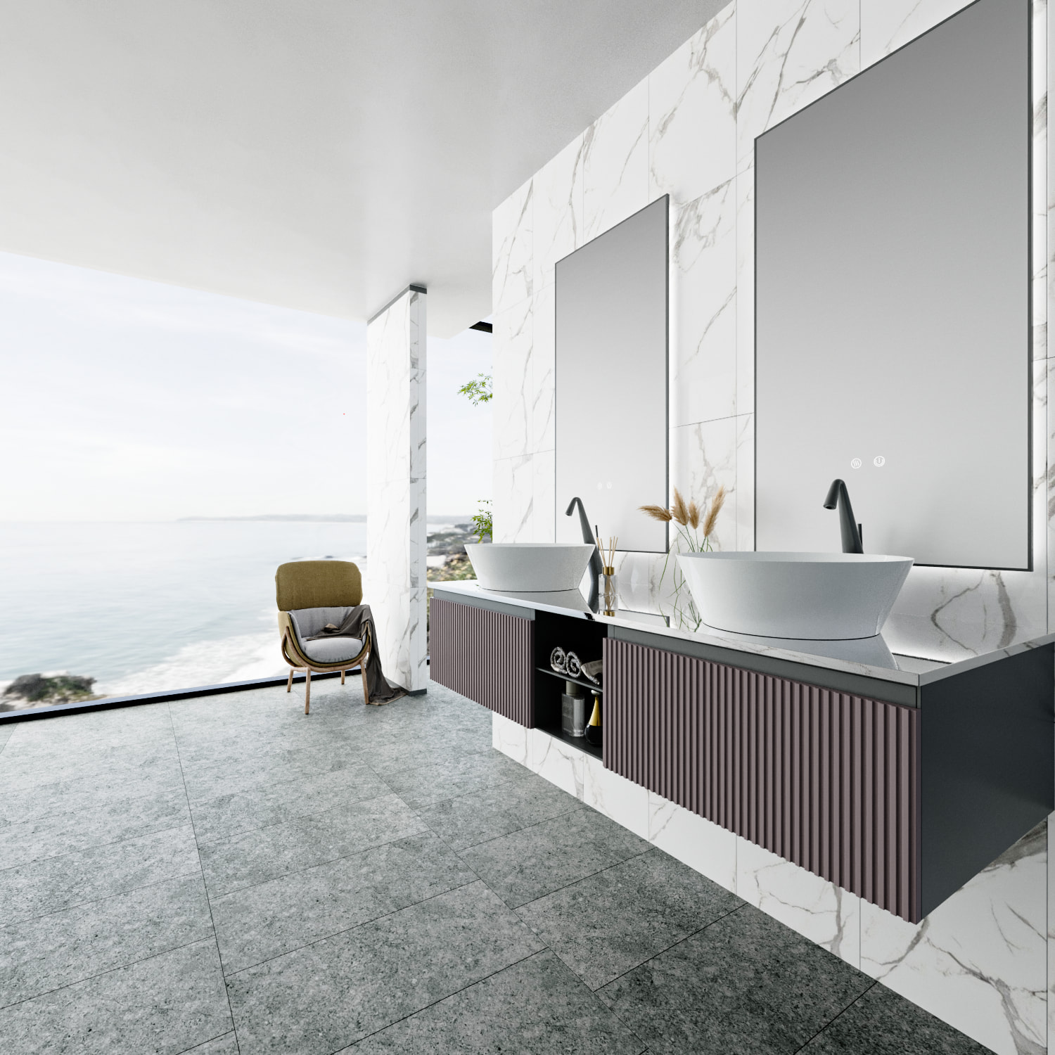 Gạch giả đá mờ 300x600 LUEVEREST WHITE