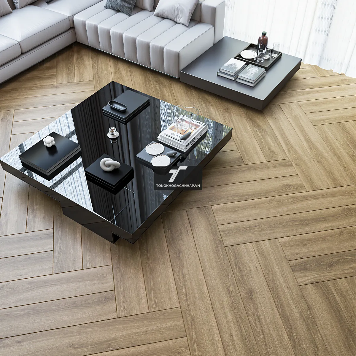 Mẫu gạch lát nền giả gỗ - tongkhogachnhap.vn