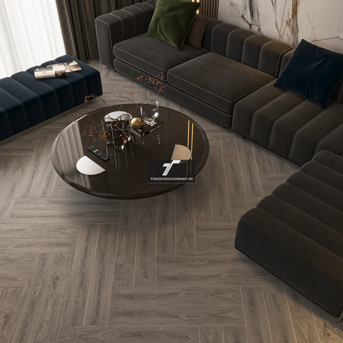 Mẫu gạch lát nền giả gỗ - tongkhogachnhap.vn