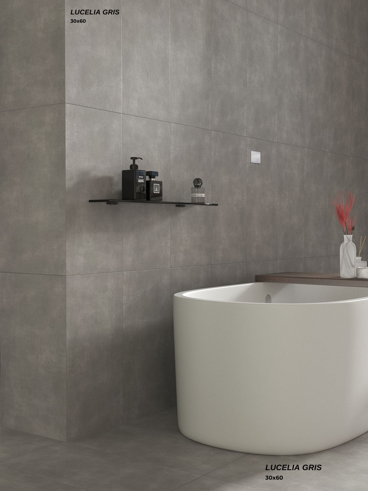 Gạch giả xi măng mờ 300x600 LUCELIA GRIS