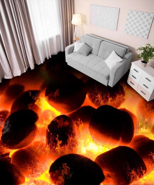 Bạn có thích sự nóng đỏ của dung nhan? đây là mẫu gạch 3d đỏ rực của lửa và dung nhan