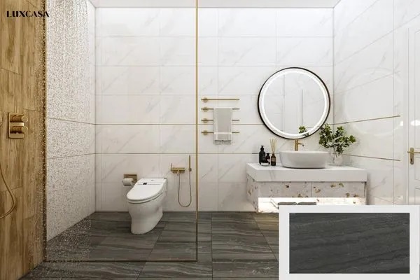Mẫu gạch màu xám 30x60 lát nhà tắm đến từ thương hiệu Việt Nam Vigalacera