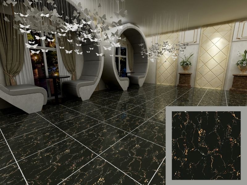 gạch giả đá lát nền phòng khách 60x60