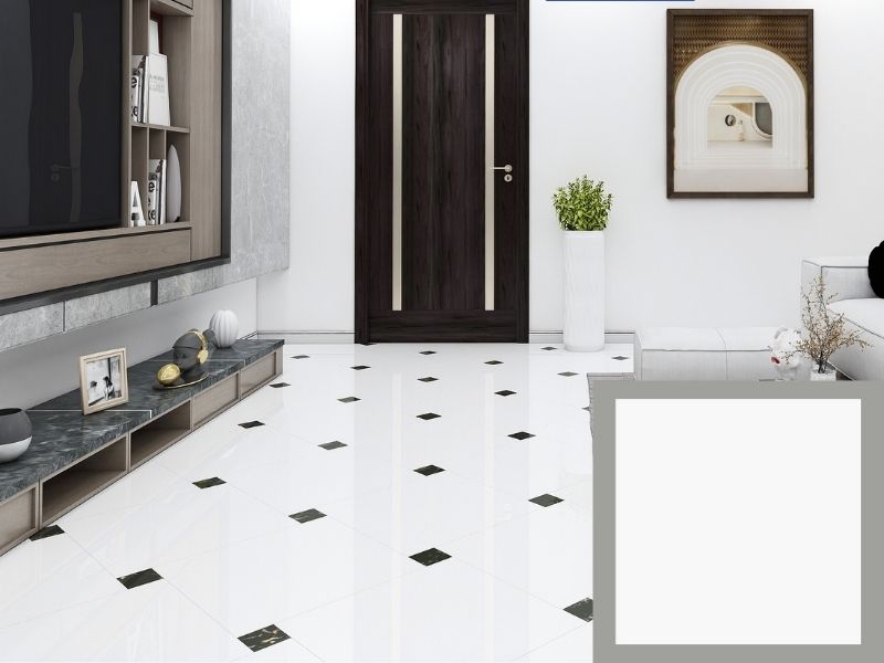 gạch giả đá lát nền phòng khách 60x60