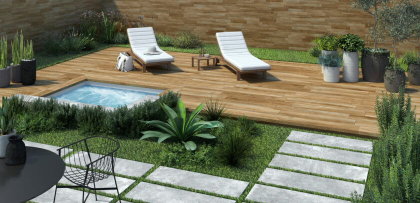 Gạch lát nền ngoài trời giả gỗ bền đẹp không lo ẩm mốc