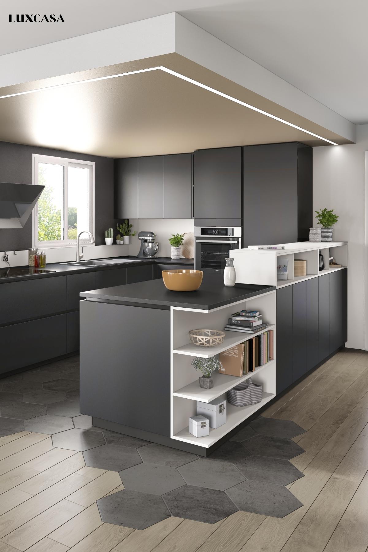 Gạch lục giác vân xi măng kết hợp gạch vân gỗ tự nhiên bề mặt nhám giúp có khả năng chống trơn tốt