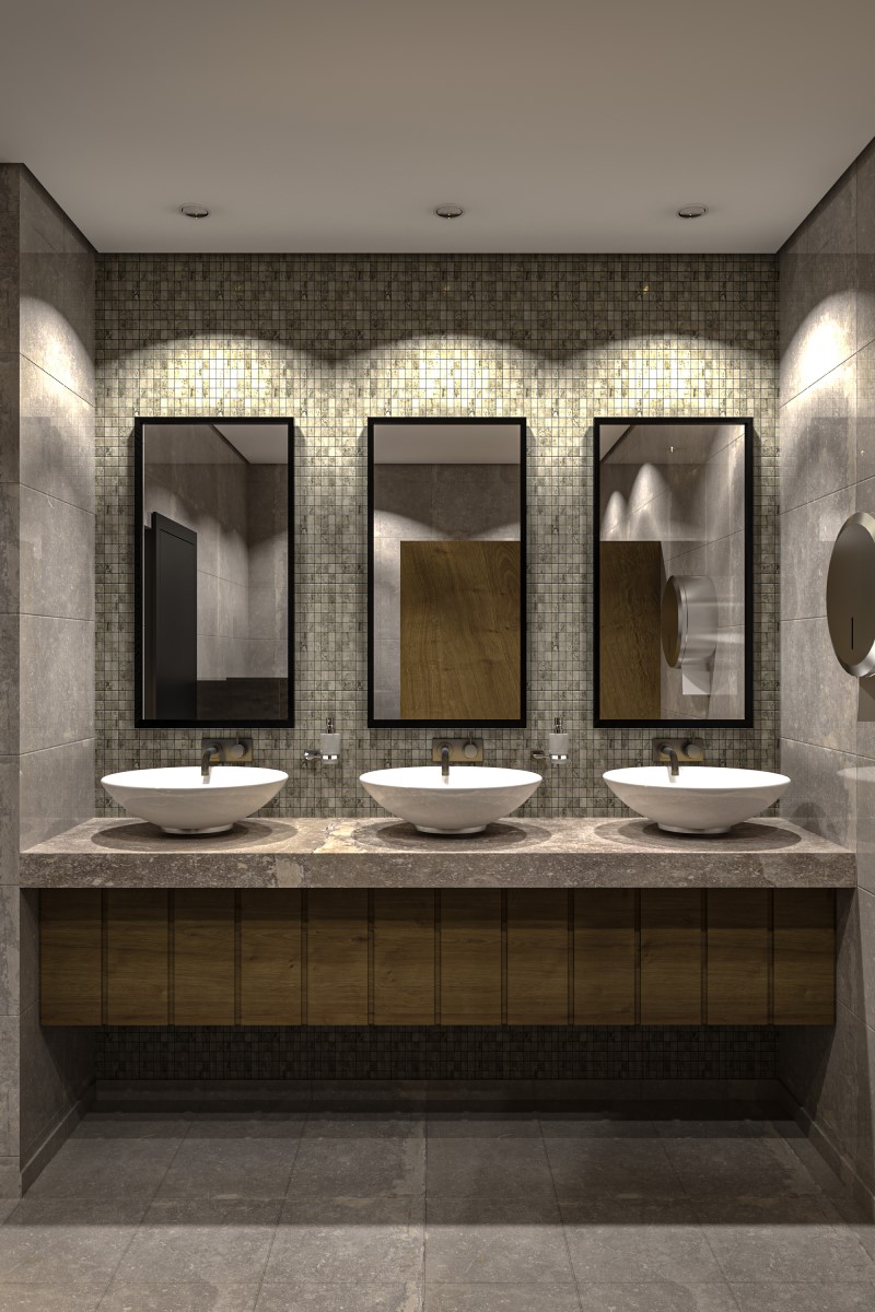 Mẫu gạch mosaic kiểu cổ điển ốp tường chỗ lavabo đem lại nét đẹp tinh tế cho không gian