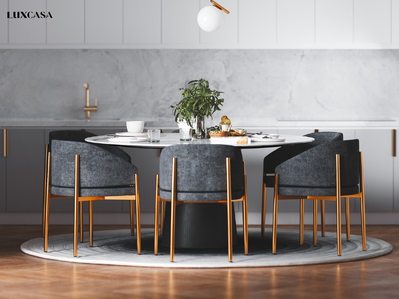 Gạch ốp bếp màu trắng xám giả đá tự nhiên mang đến một vẻ đẹp hoàn hảo