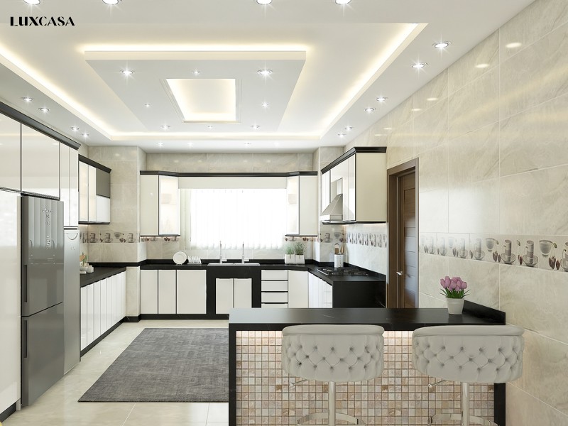 Gạch ốp bếp màu trắng vân đá stone 30x60 đơn giản, hiện đại phù hợp nhiều ngôi nhà