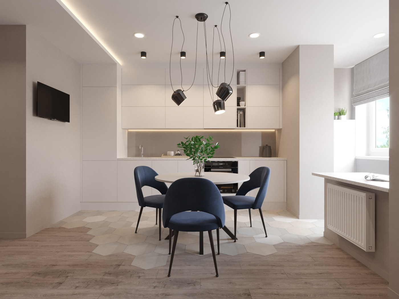 Nên chọn gạch trắng trơn chất lượng tốt để ốp bếp, chúng bền bỉ và dễ dàng vệ sinh hơn