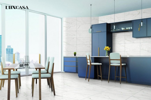 Gạch ốp bếp vân đá màu sáng