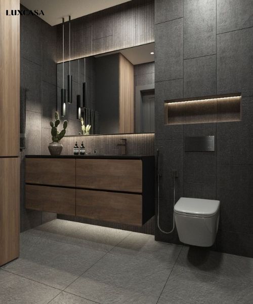 Mẫu gạch ốp lát nhà vệ sinh được kết hợp một cách hài hòa