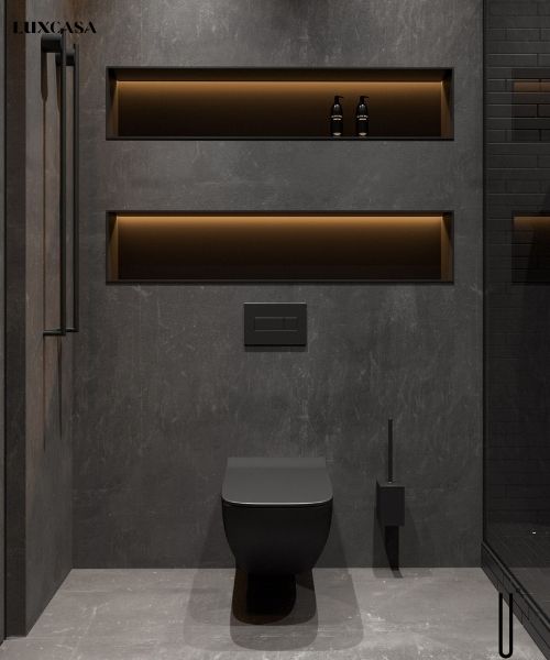 Thiết kế hiện đại cho nhà vệ sinh từ các viên gạch vân xi măng