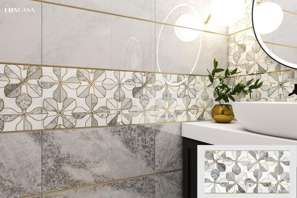 Mẫu gạch LUBL36040HIS 30X60 bề mặt hoa văn ốp nhà vệ sinh