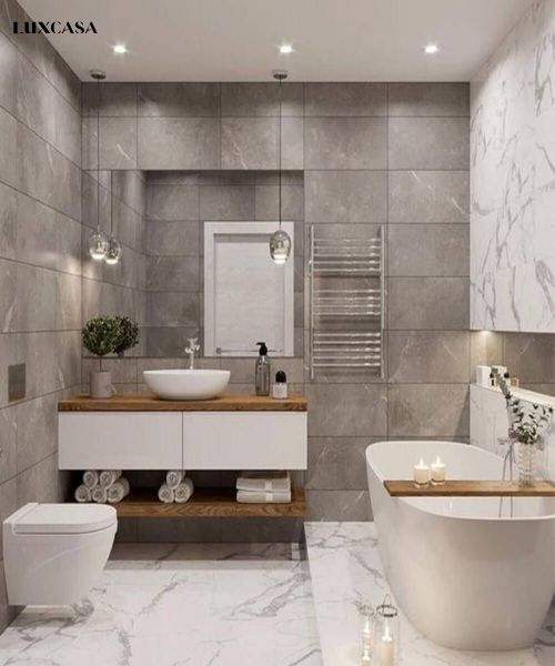 Mẫu gạch vân đá marble ốp nhà vệ sinh cao cấp