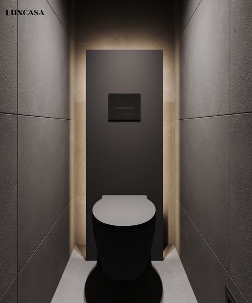 Một nhà vệ sinh đơn giản nhỏ gọn với đầy đủ tiện nghi