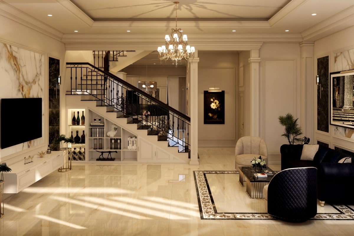 Mẫu gạch khổ lớn vân onyx màu kem mang đến sự sang trọng và đẳng cấp cho không gian ốp lát của bạn