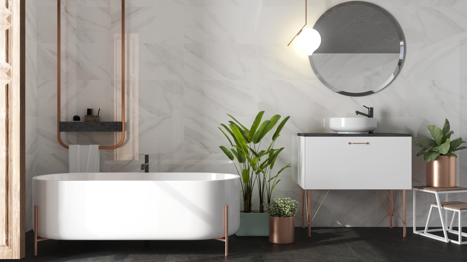 Nhà tắm, vệ sinh sử dụng gạch màu trắng 30x60 kiến tạo không gian sống cao cấp