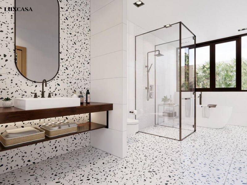 Kích thước gạch 40x80 màu trắng sẽ là xu hướng ốp tường nhà tắm, vệ sinh trong vài năm tới đây