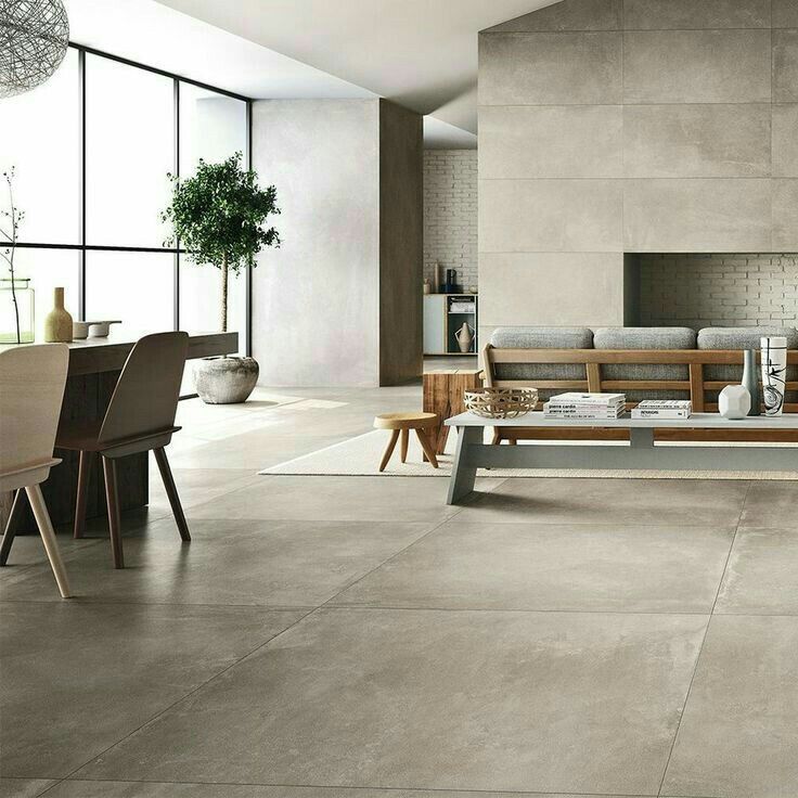 Mẫu gạch ốp tường phòng khách 40x80 hiệu ứng xi măng