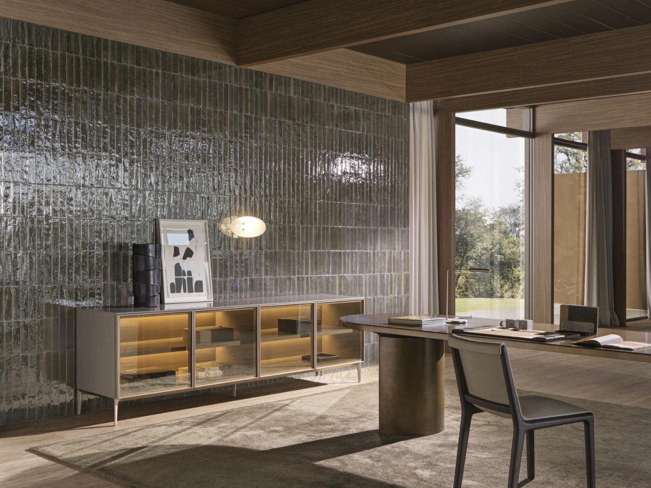 Dòng gạch thẻ ốp nhà tắm, bếp cũng có thể đem lại một không gian tuyệt đẹp cho phòng khách nếu dùng đúng cách