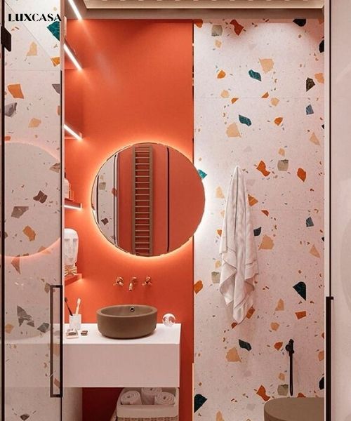 Mẫu gạch ốp nhà vệ sinh từ gạch terrazzo trẻ chung