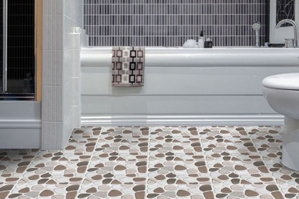 Gạch sỏi lát nền nhà tắm mang đến sự thoải mãi khi đặt chân vào