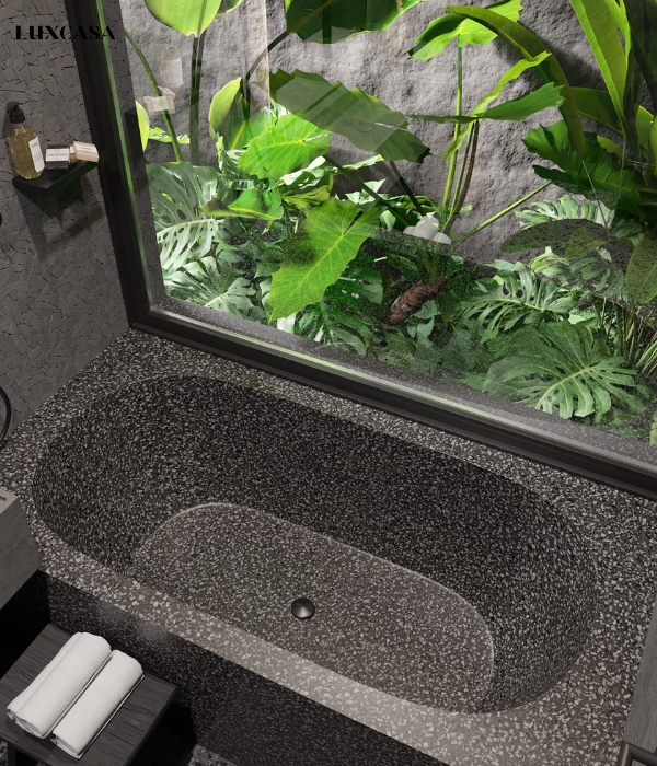Terrazzo đá mài ứng dụng trong thiết kế bồn tắm