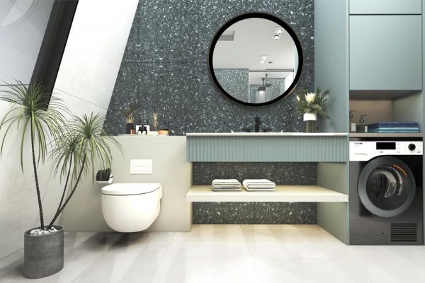 Gạch terrazzo giả đá 60x120cm ốp tường trang trí phòng tắm