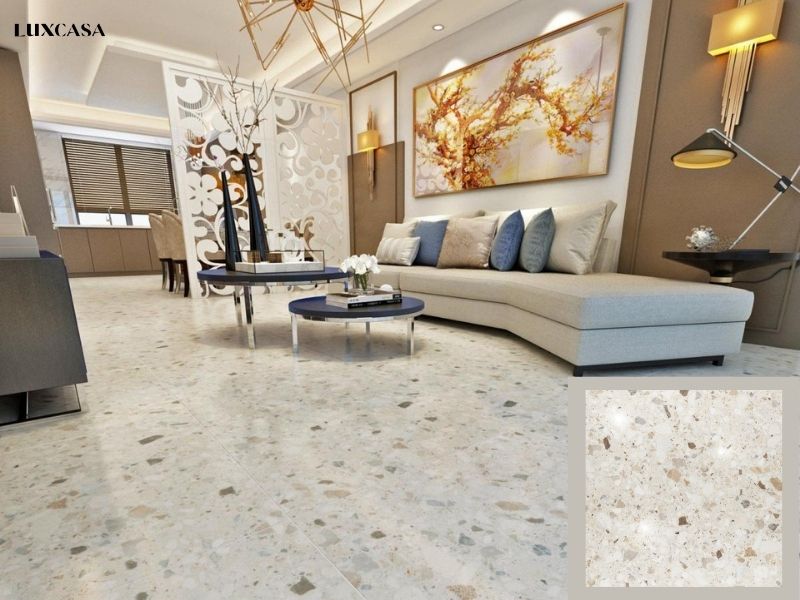 gạch lát nền phòng khách 80x80 terrazzo