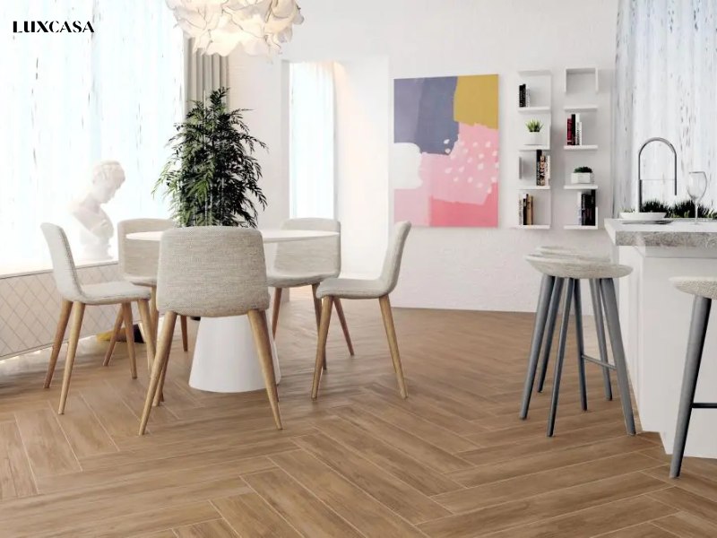 Mẫu gạch này kích thước 150x900mm chất liệu xương đá porcelain cao cấp không thấm nước