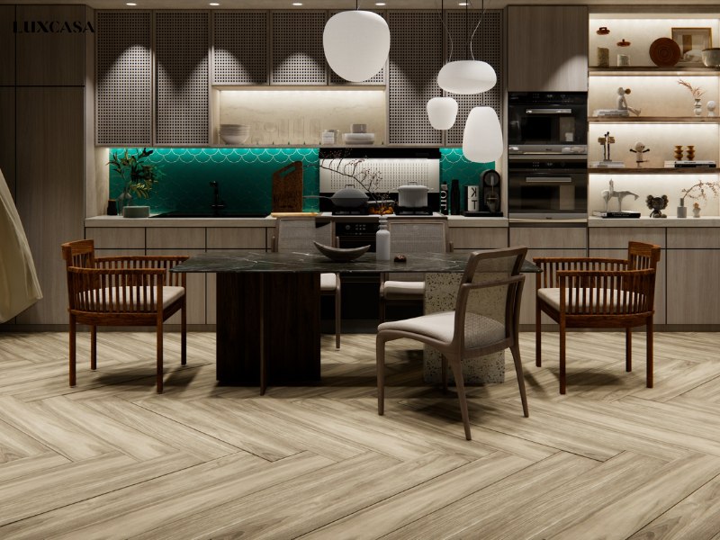 Mẫu gạch thẻ giả vân gỗ LUBL122L12IS có 8 bề mặt vân