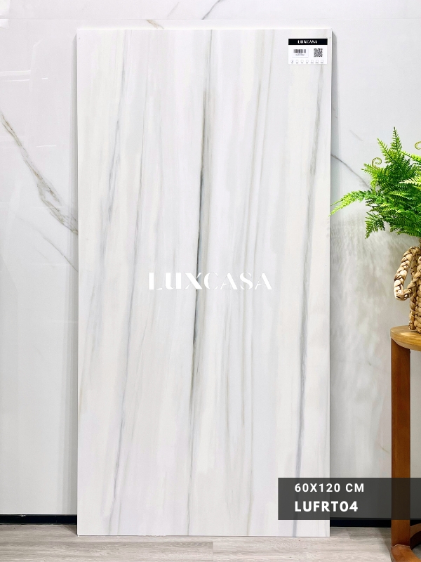 Mẫu gạch LUFRT04 màu trắng vân đá tự nhiên, được sản xuất với nhiều bề mặt vân khác nhau