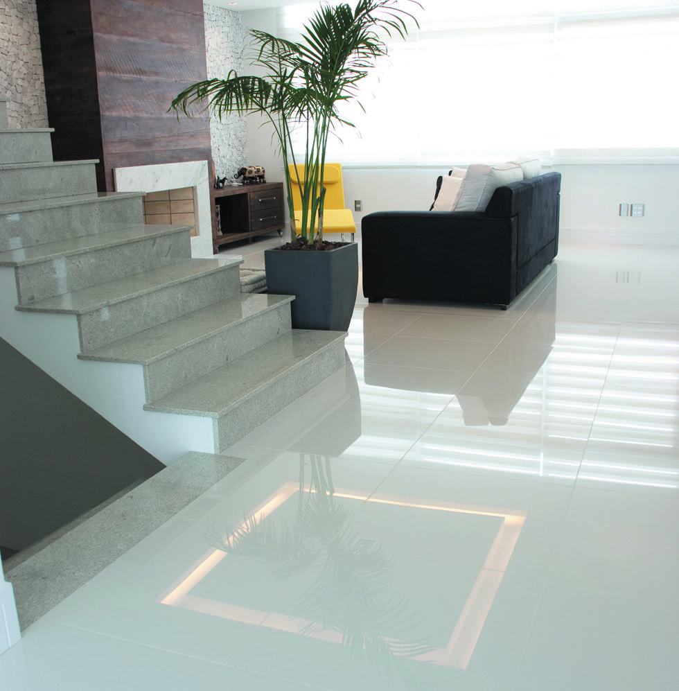 gạch trắng trơn ốp lát nhà