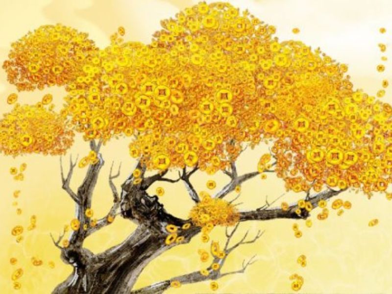 Mẫu gạch cây kim tiền được ưa chuộng sử dụng ốp phòng khách